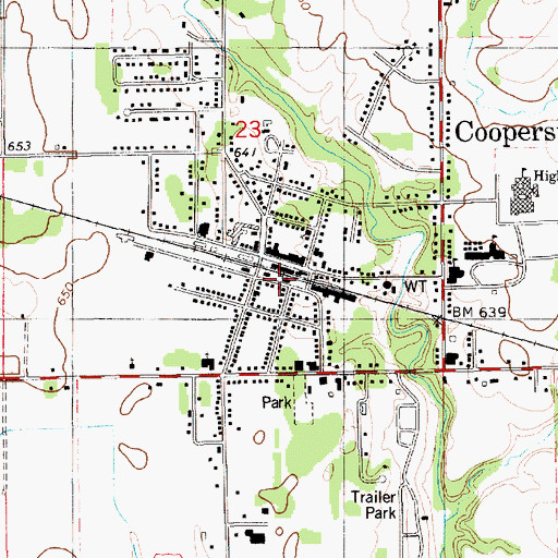 Topographic Map of Coopersville - Polkton Fire Department, MI