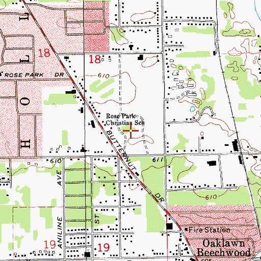 Topographic Map of Leisure Estates Mobile Home Park, MI