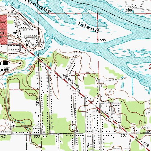 Topographic Map of Mercury Park, MI