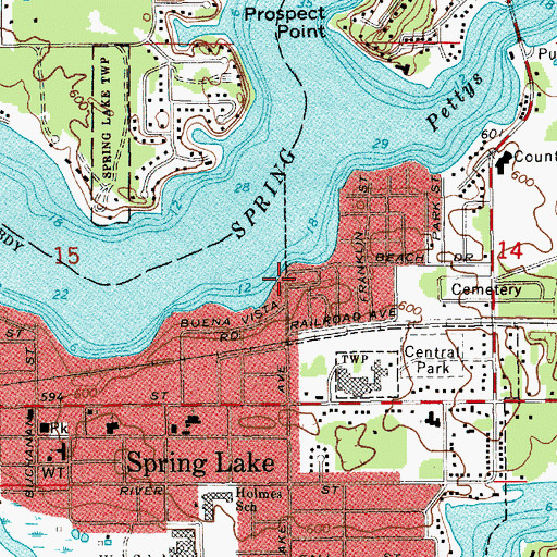 Topographic Map of Lakeside Beach, MI
