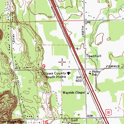 Topographic Map of Grand Haven High School, MI