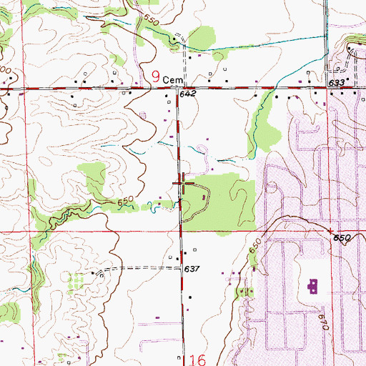 Topographic Map of Parkwood Presbyterian Church, MI