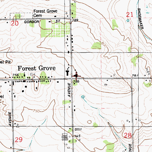 Topographic Map of Forest Grove Reformed Church, MI