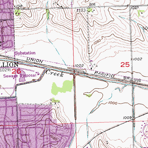 Topographic Map of Midland Creek, NE