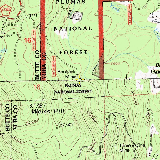 Topographic Map of Bootjack Mine, CA