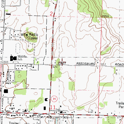 Topographic Map of Reedsburg Christian School, WI