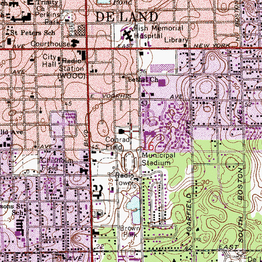 Topographic Map of Chipper Jones Family Little League Complex, FL