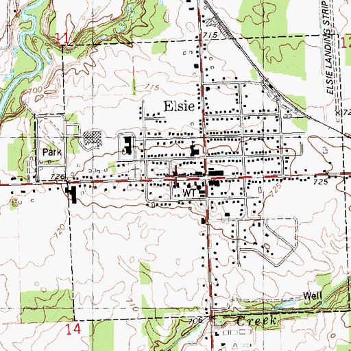 Topographic Map of United Methodist Church, MI