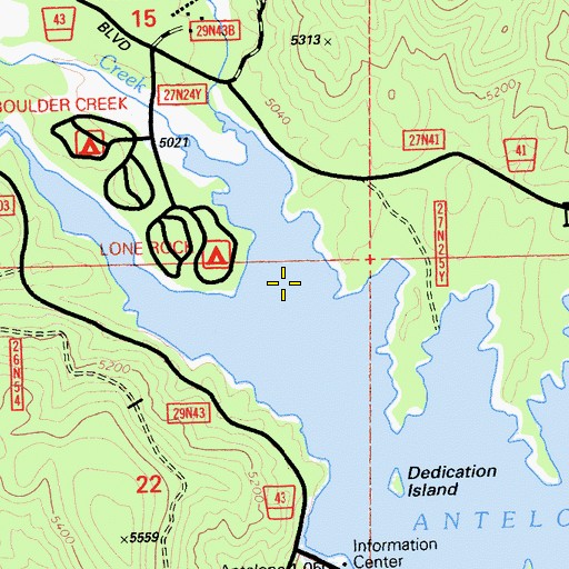 Topographic Map of Boulder Creek, CA