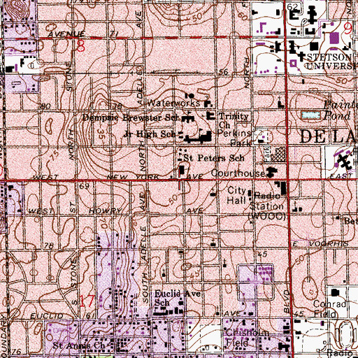 Topographic Map of Christ Community Church, FL
