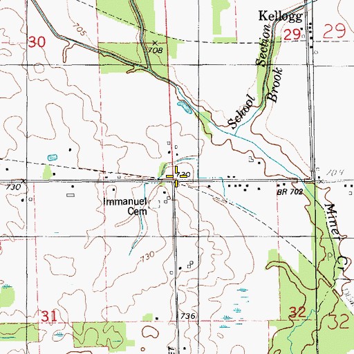 Topographic Map of Abronia Post Office (historical), MI