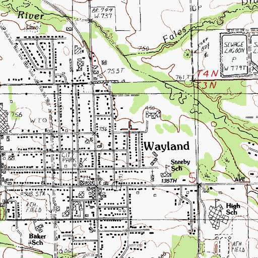 Topographic Map of Wayland Christian Reformed Church, MI