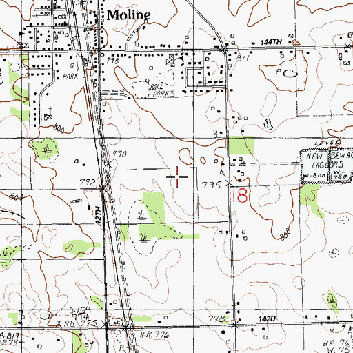 Topographic Map of Hunters Glen Mobile Home Park, MI
