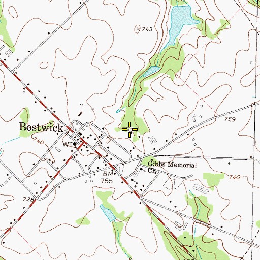Topographic Map of Sweet Home Baptist Church, GA