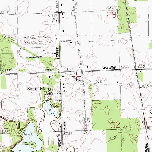 Topographic Map of Monteith Station (historical), MI
