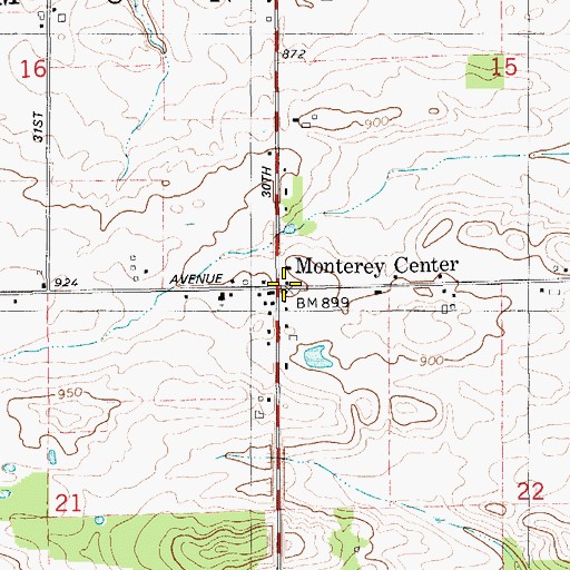 Topographic Map of Monterey Post Office (historical), MI