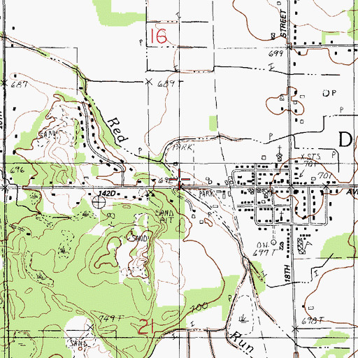 Topographic Map of Dorr Township Park, MI