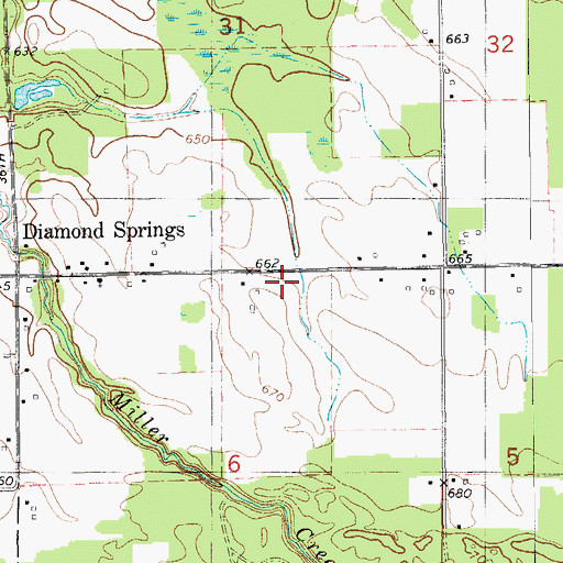 Topographic Map of Diamond Springs Wesleyan Church, MI