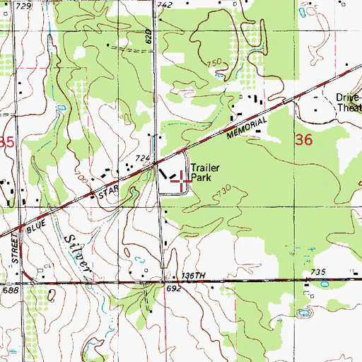 Topographic Map of Shangrai-La Mobile Home Park, MI