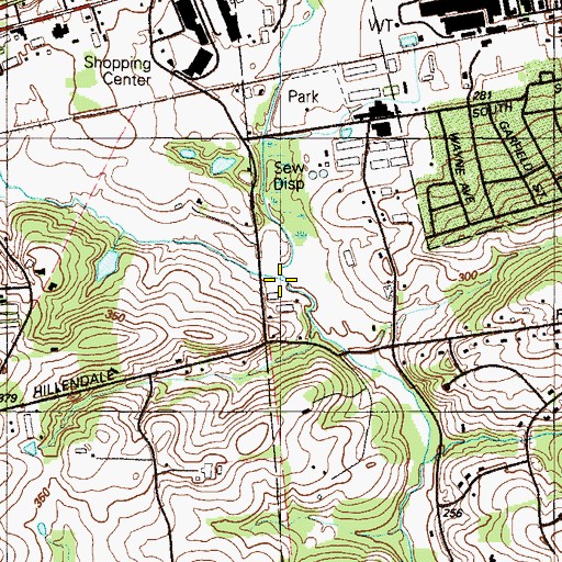 Topographic Map of Scarlett Run, PA