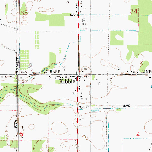 Topographic Map of Kibbie Station (historical), MI