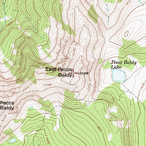Topographic Map of East Pecos Baldy, NM