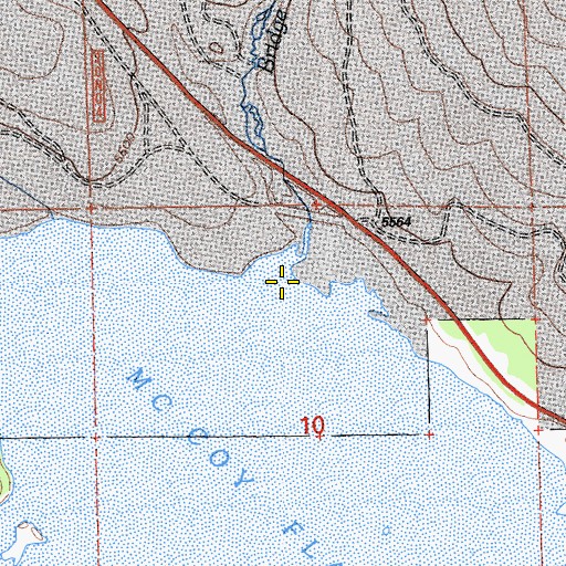 Topographic Map of Bridge Creek, CA