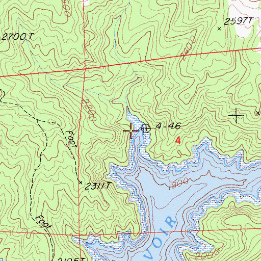 Topographic Map of Bridger Creek, CA