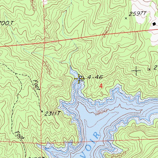 Topographic Map of Bridger Creek, CA