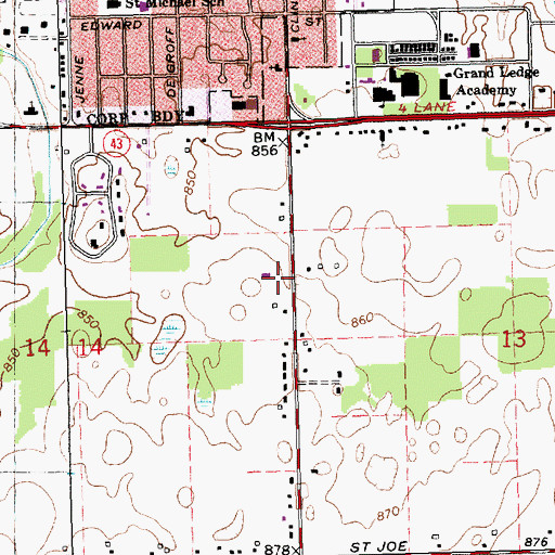 Topographic Map of Grand Ledge Health Park, MI