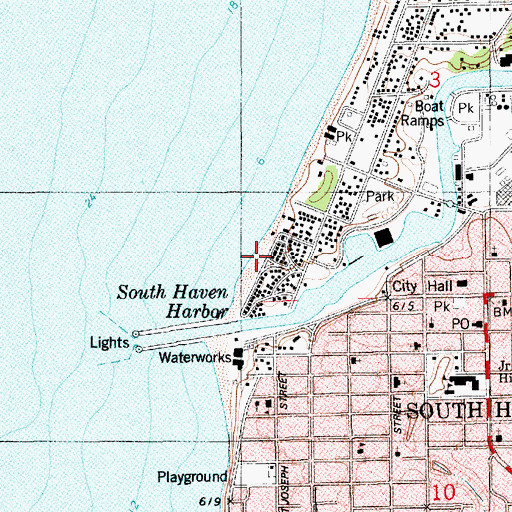 Topographic Map of North Beach, MI
