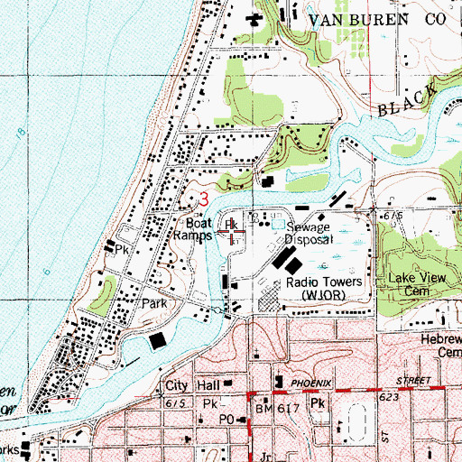 Topographic Map of Black River Park, MI
