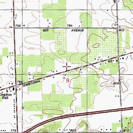 Topographic Map of Paw Paw Christian Reformed Church, MI