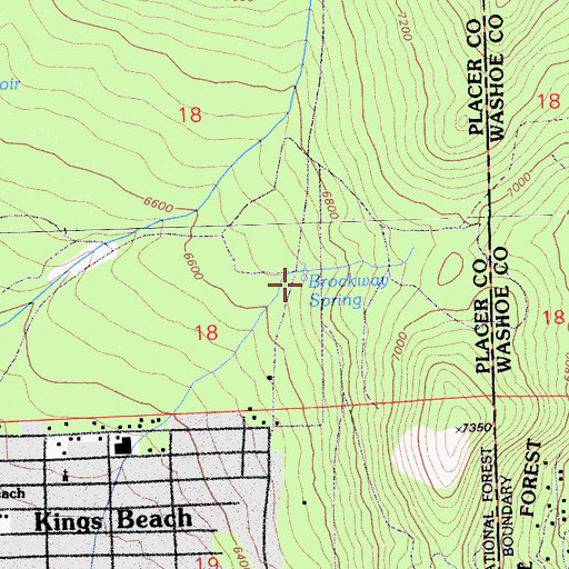 Topographic Map of Brockway Spring, CA
