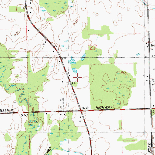 Topographic Map of Fox Woods Golf Course, MI