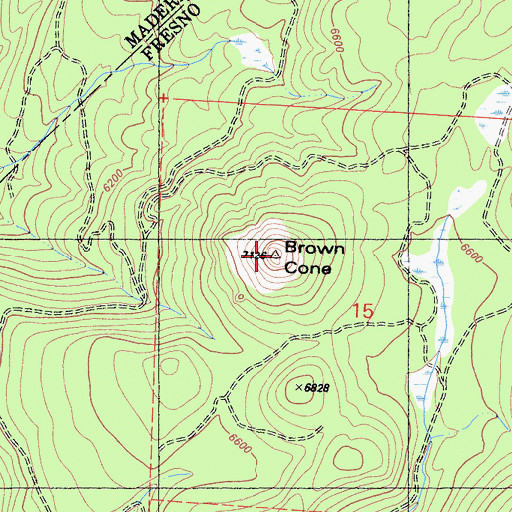 Topographic Map of Brown Cone, CA