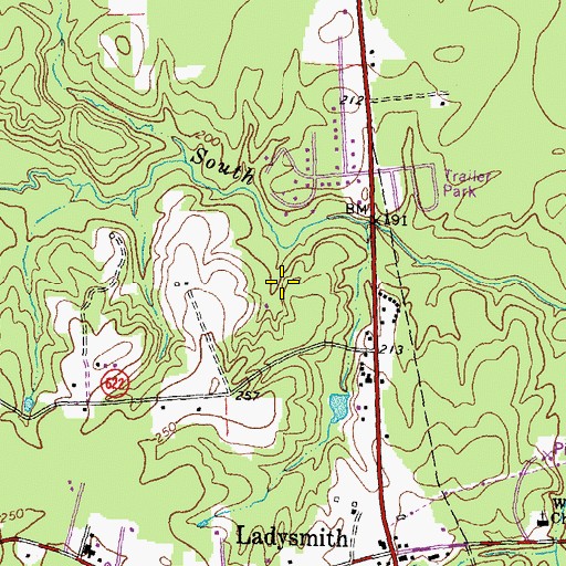 Topographic Map of Ladysmith Village, VA