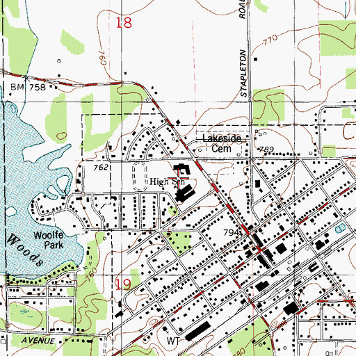Topographic Map of Decatur Middle School, MI