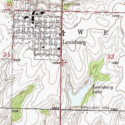 Topographic Map of Saint Mary's Cemetery, KS