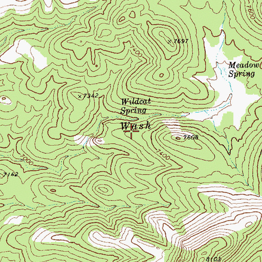 Topographic Map of White Rock Range Wilderness, NV