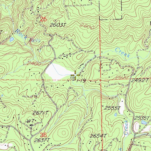Topographic Map of Brush Creek, CA
