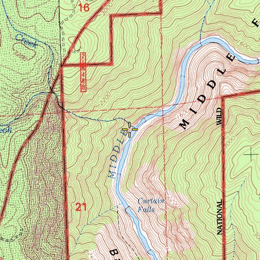 Topographic Map of Brush Creek, CA