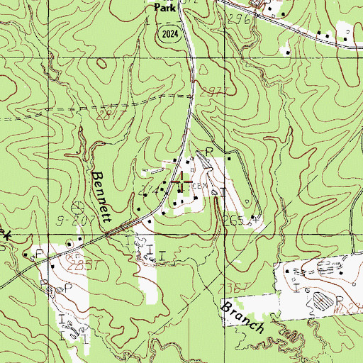 Topographic Map of Pine Hill Cemetery, TX