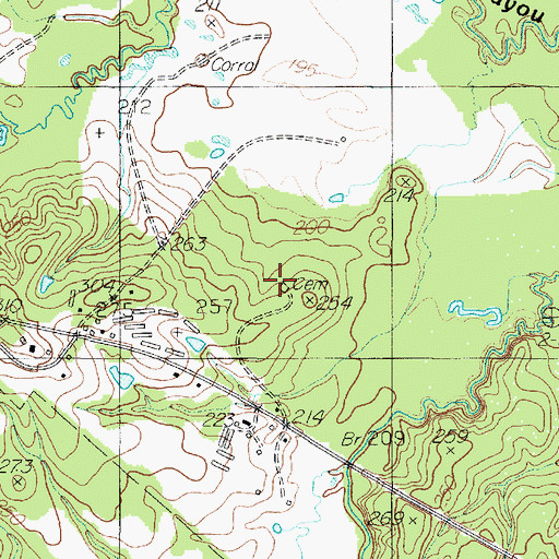Topographic Map of Polley Cemetery, TX