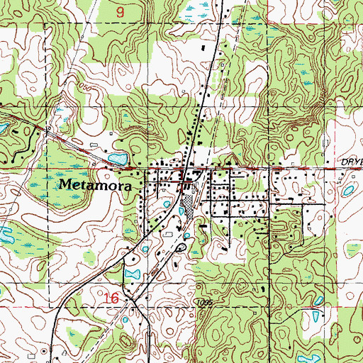 Topographic Map of Lapeer District Library-Metamora Branch, MI