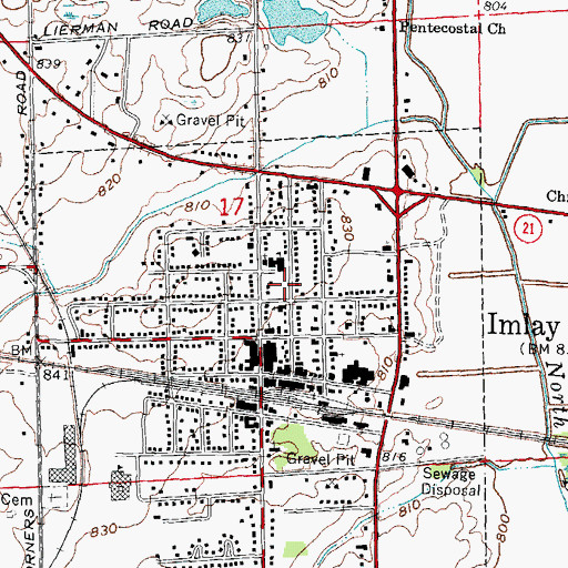 Topographic Map of Kerney Park, MI