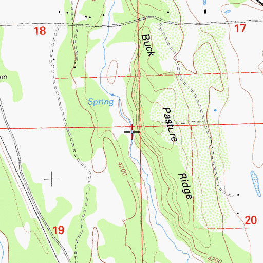 Topographic Map of Buck Pasture Ridge, CA