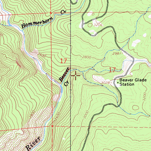 Topographic Map of Buck Rock Creek, CA