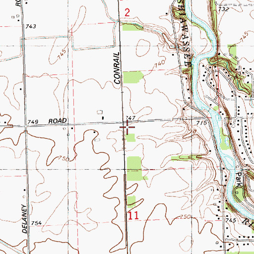Topographic Map of Carson Cemetery, MI
