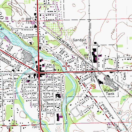 Topographic Map of Sherwood Park, MI